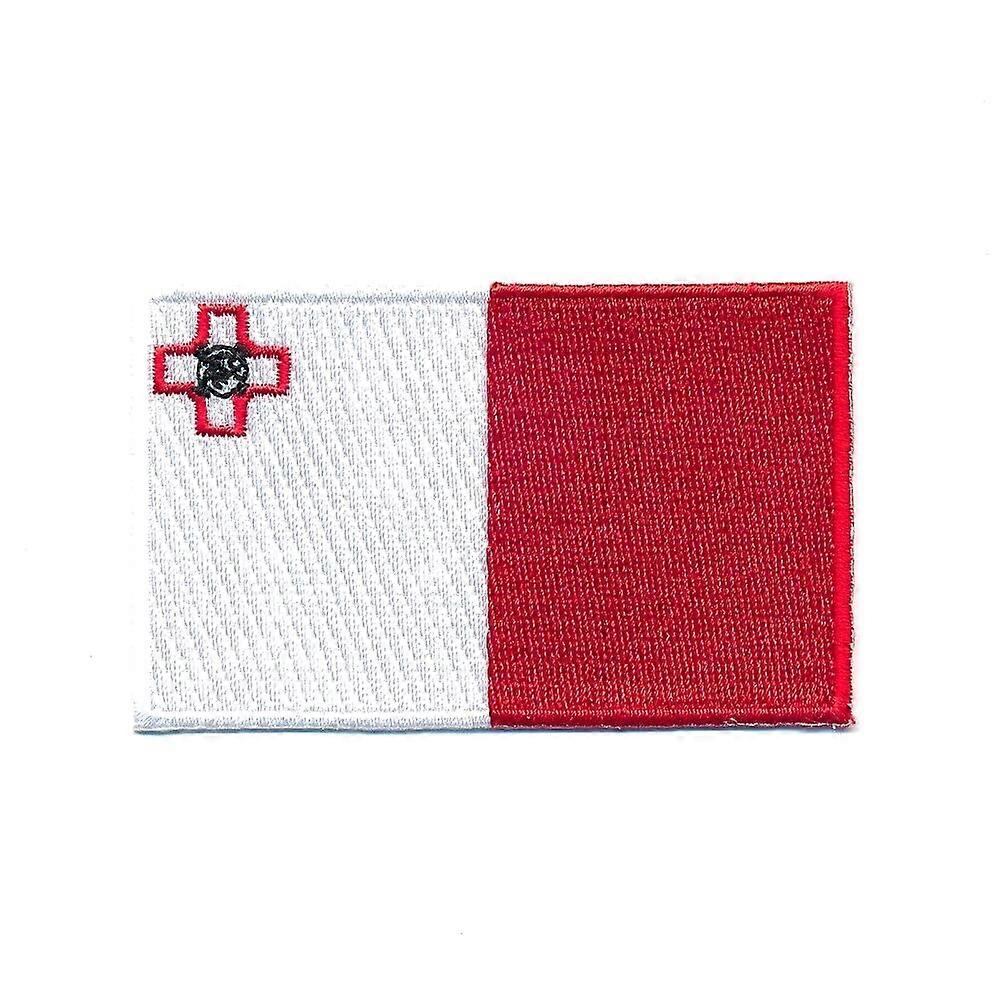Malta Gozo Valletta Flag Patch 40x25mm Iron-On EU Patch 1369A