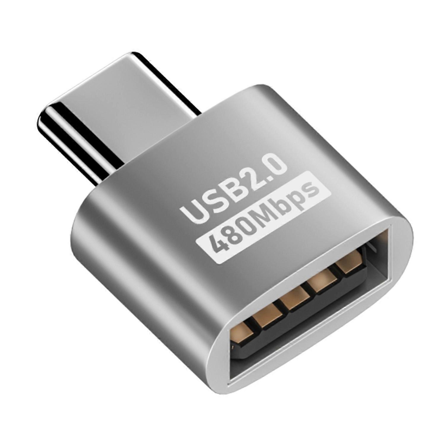 Pour MacBook USB-C mâle vers USB 2.0 femelle adaptateur 480Mbps transfert de données convertisseur d’ordinateur portable - Argent