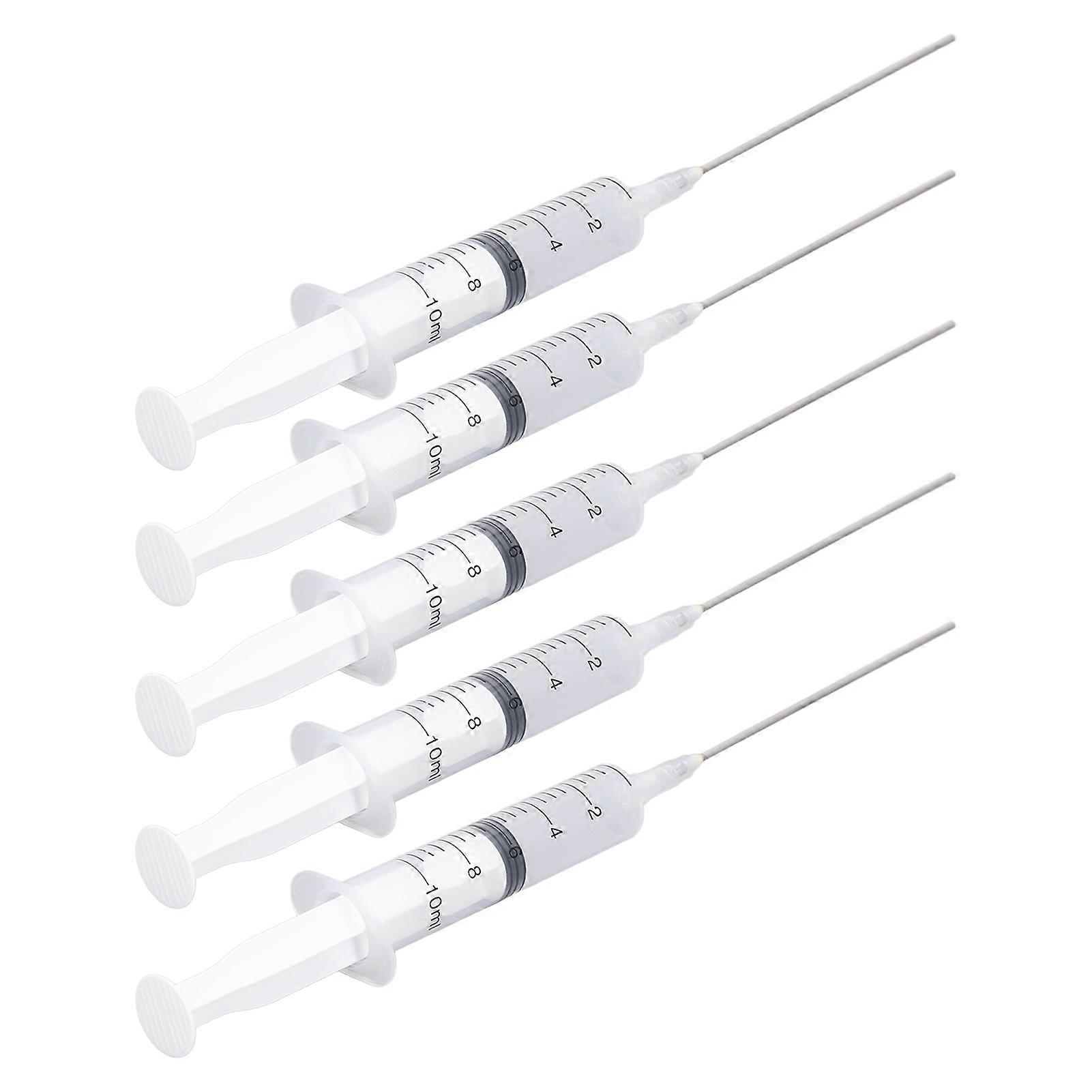 5Pcs Ink Filling Syringe Plastic 10ml Injector Drawing Tool with Scale for Printer Cartridge