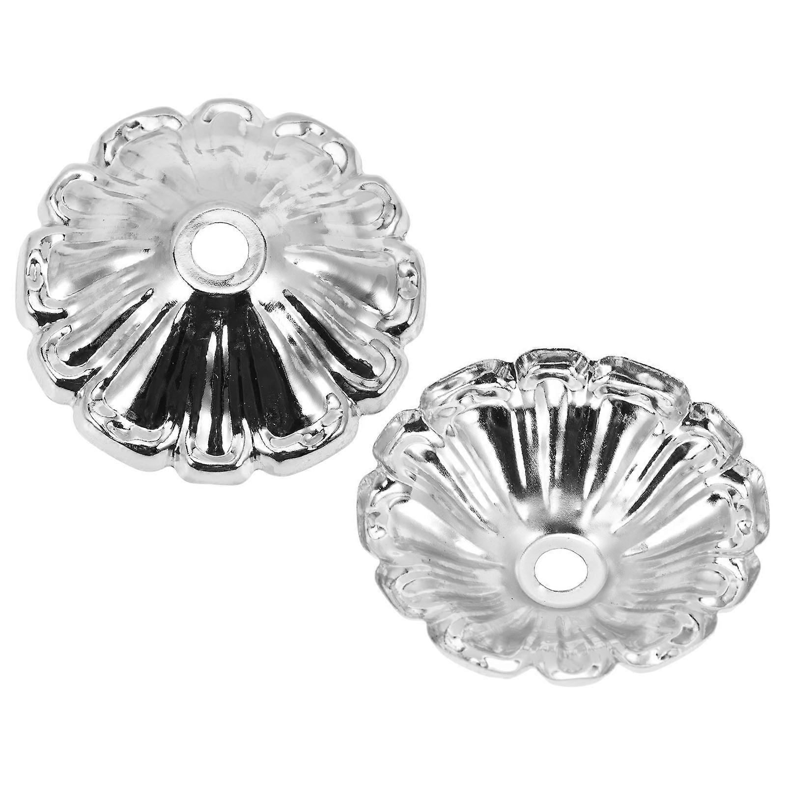 10Pcs Silver Metal Lotus Shape Lamp Cover Case Designed For Home Decoration With Lighting Function