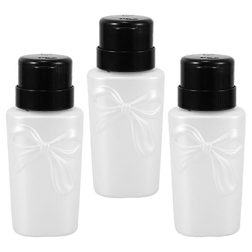 3Pcs Refillable Liquid Dispenser Pump For Professional Salons Makeup Remover Bowknot Design