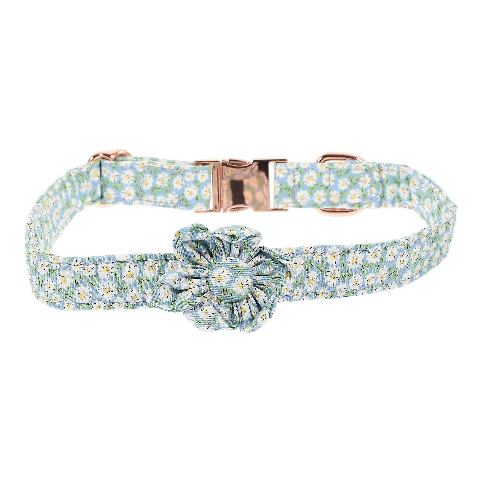Unique Dog Collar Adjustable For Parties And Holidays With Daisy Pattern M 1Set