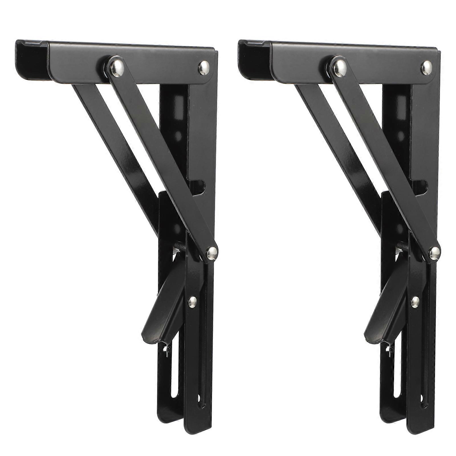 Folding Shelf Brackets Stainless Steel Wall Mount Rack 20X10.8CM For Office Use Sturdy Support 2Pcs
