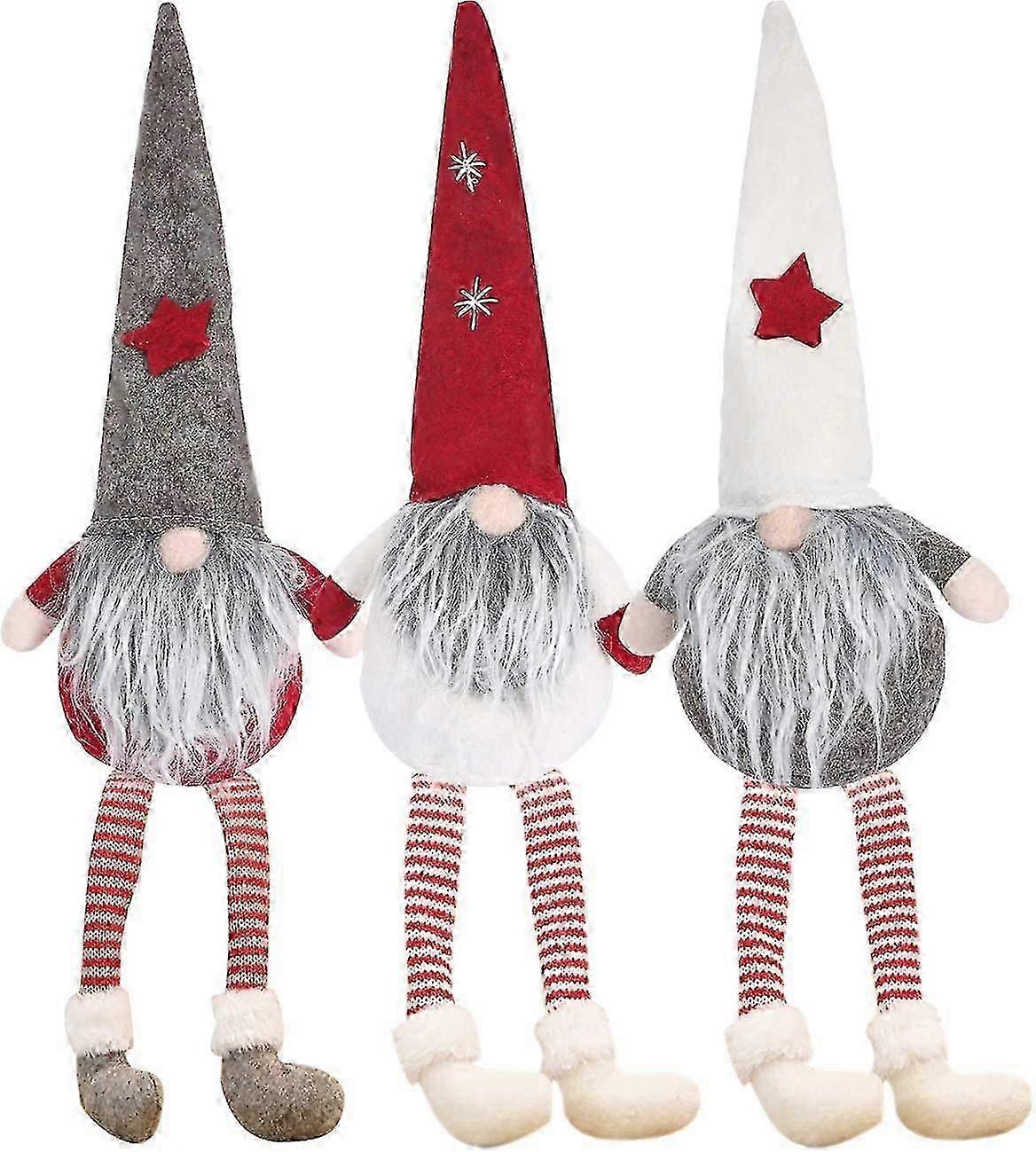 Three piece handmade Christmas plush Swedish dwarf spirit for Christmas tree wall table