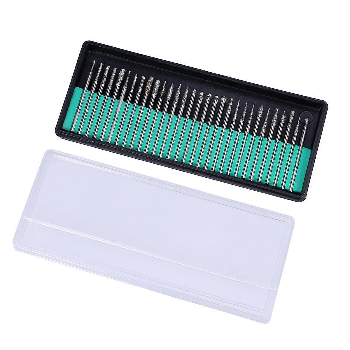 30Pcs Grinding Bits Diamond Mounted Point for Rotary Tool Usage