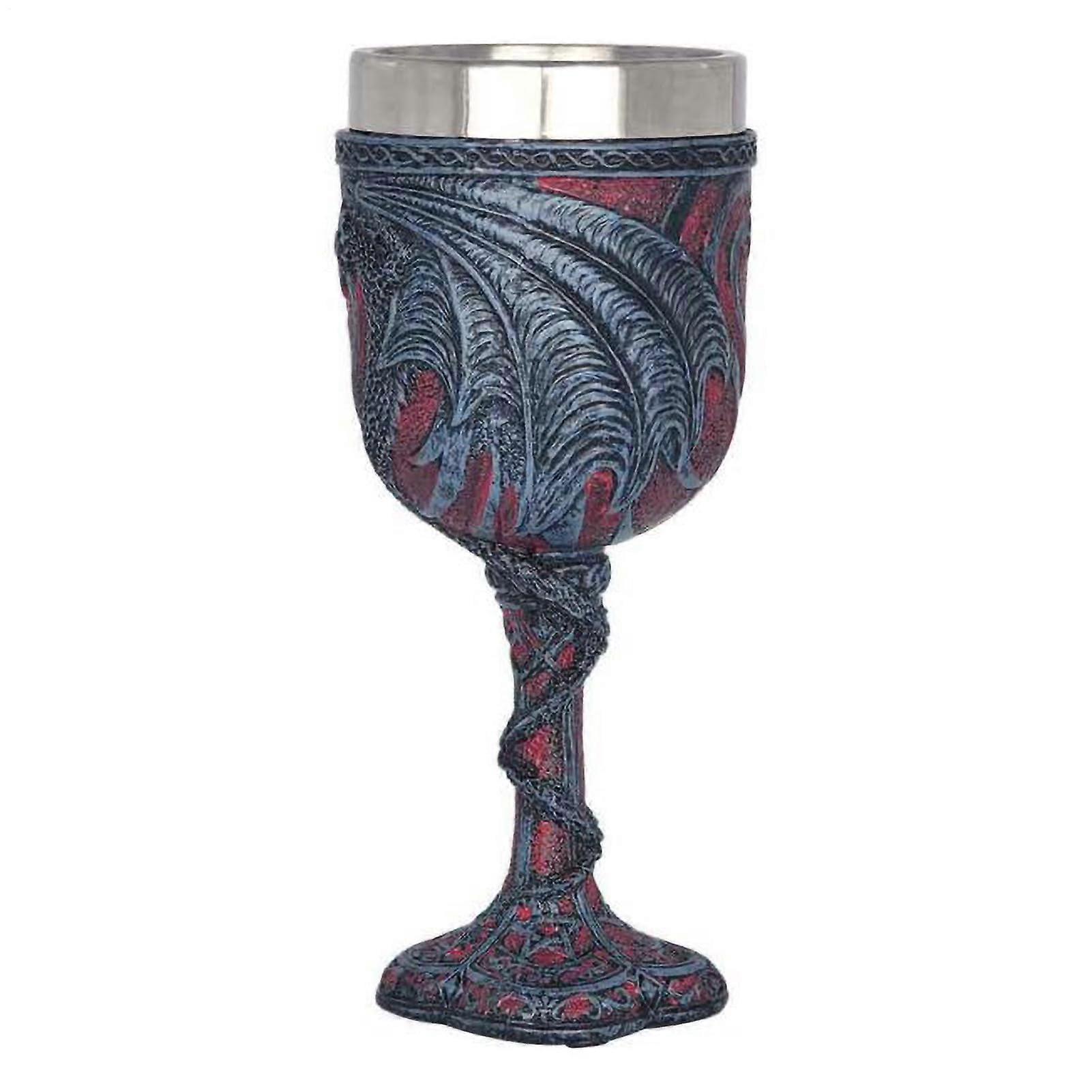龙酒杯中世纪奇幻高脚杯,浪漫设计送给女朋友龙爱好者的独特礼物