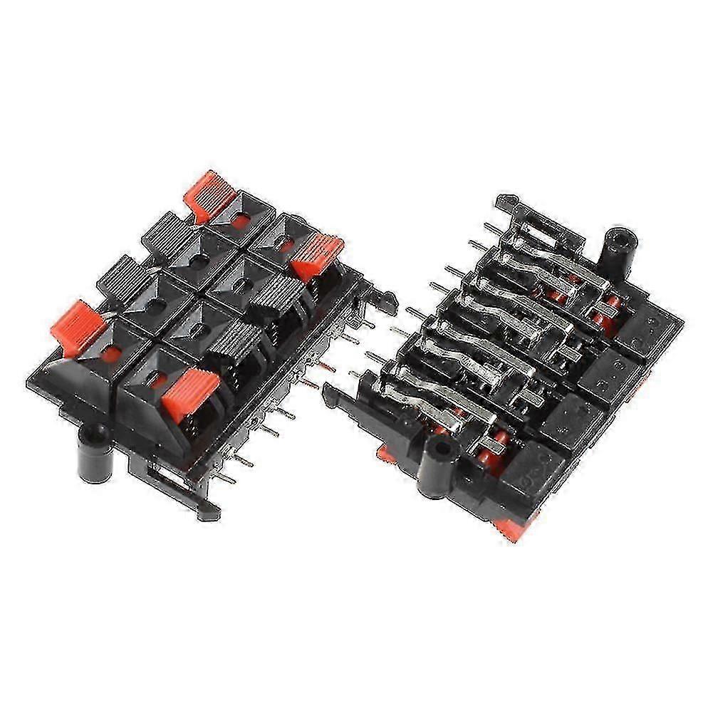 2pcs 64x40x20mm 8 Positions Push In Jack Spring Load Speaker Terminals
