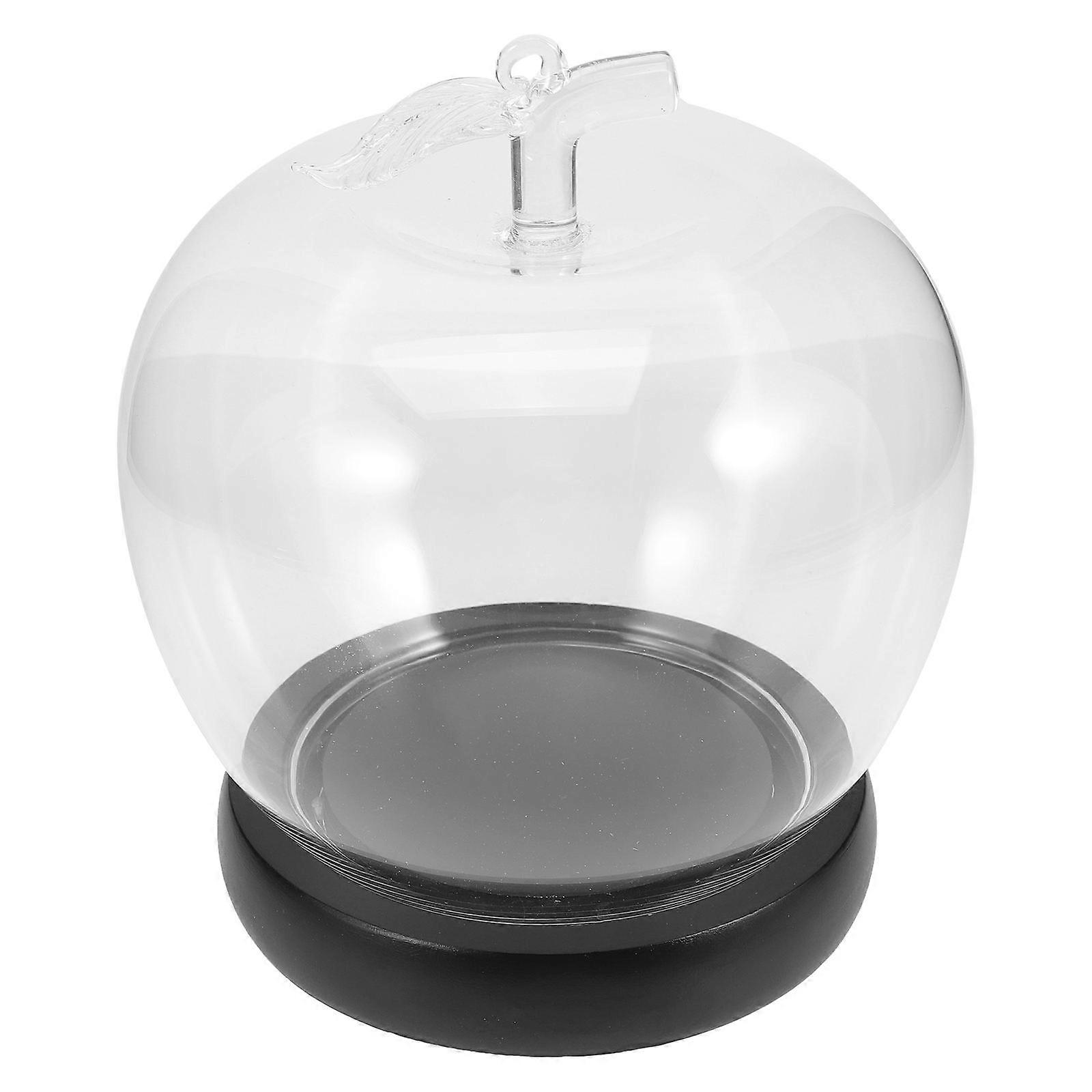 Decorative Flower Glass Dome Cloche For Housewarming Display Featuring Glowing Base In 16X14X14Cm Size Perfect For Gifting 1Pcs