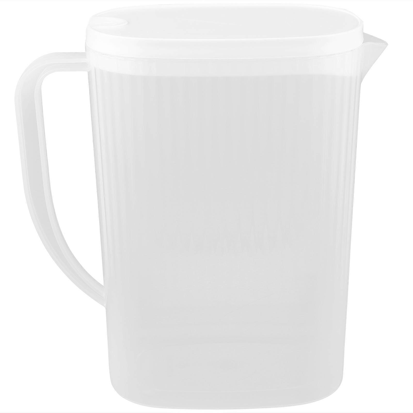 Plastic Pitcher with Lid for Home Use White Suitable for Cold Water Tea Juice 4.5L