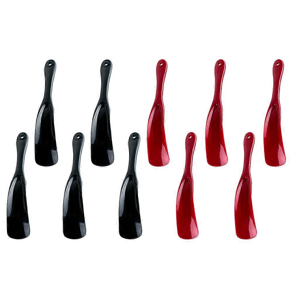 Portable Shoe Horns Ergonomic Design Practical Accessory for Daily Use and Travel Black Plastic Material 10Set