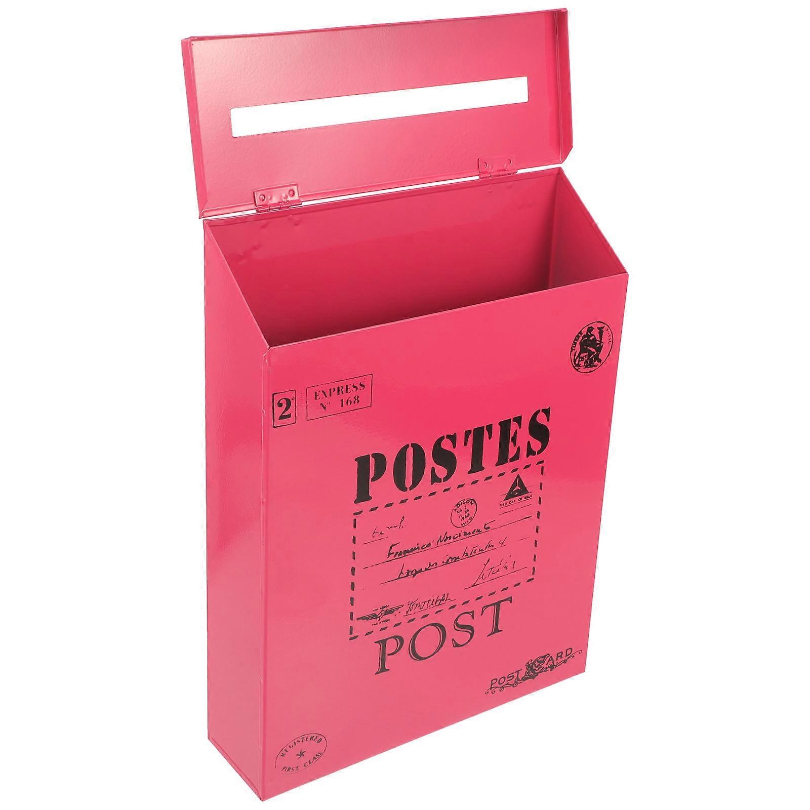 Wall Mounted Mailbox Vintage Iron 1 Piece Post Box Newspaper Box