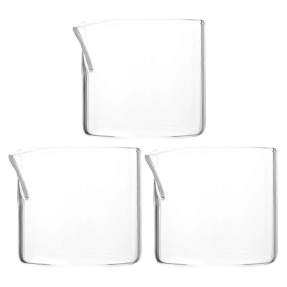 3pcs Small Glass Milk Pitcher for Coffee Art – Elegant Design Jug for Home, Restaurant, and Party Use