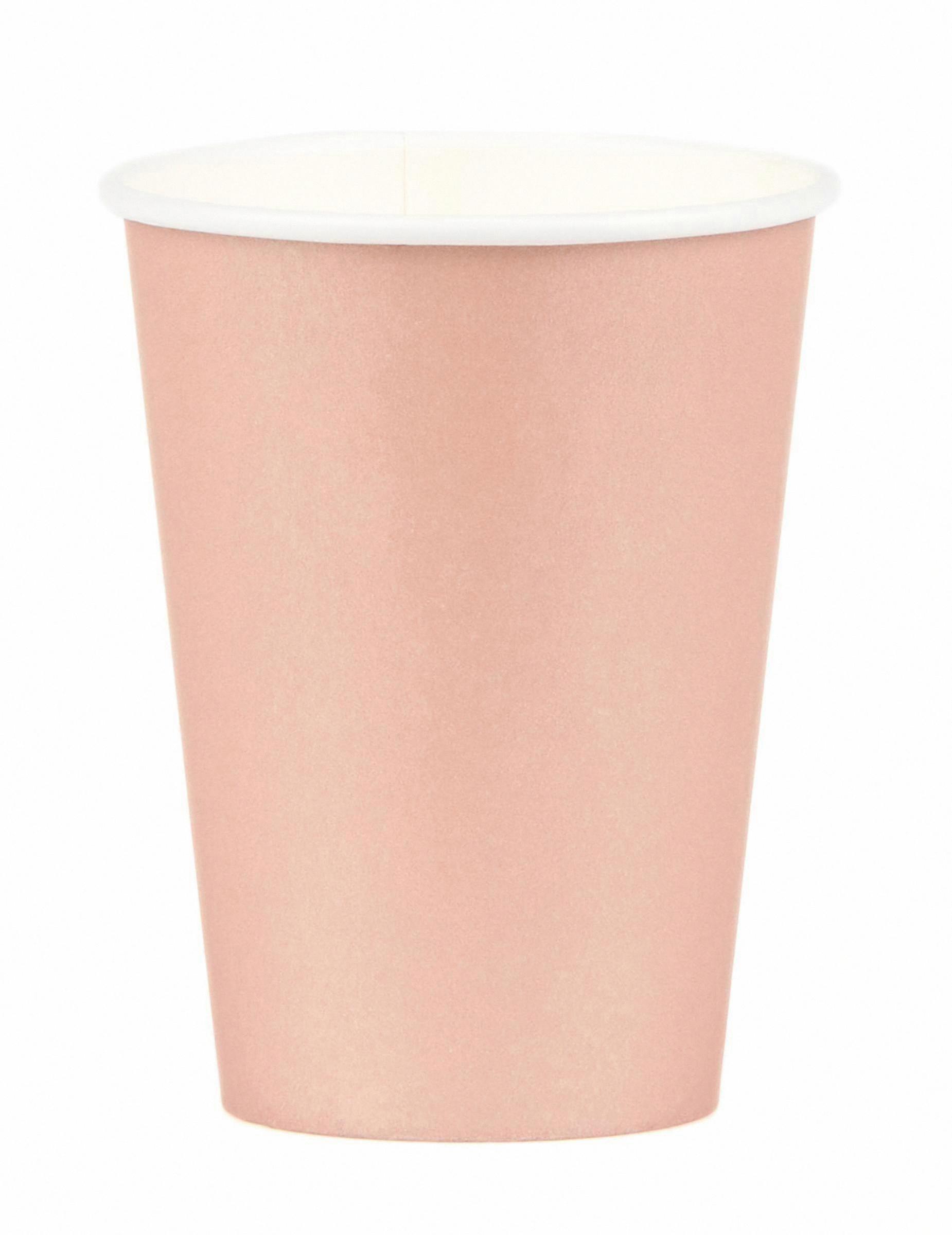Rose Gold Cardboard Cups, 210ml, Set of 8