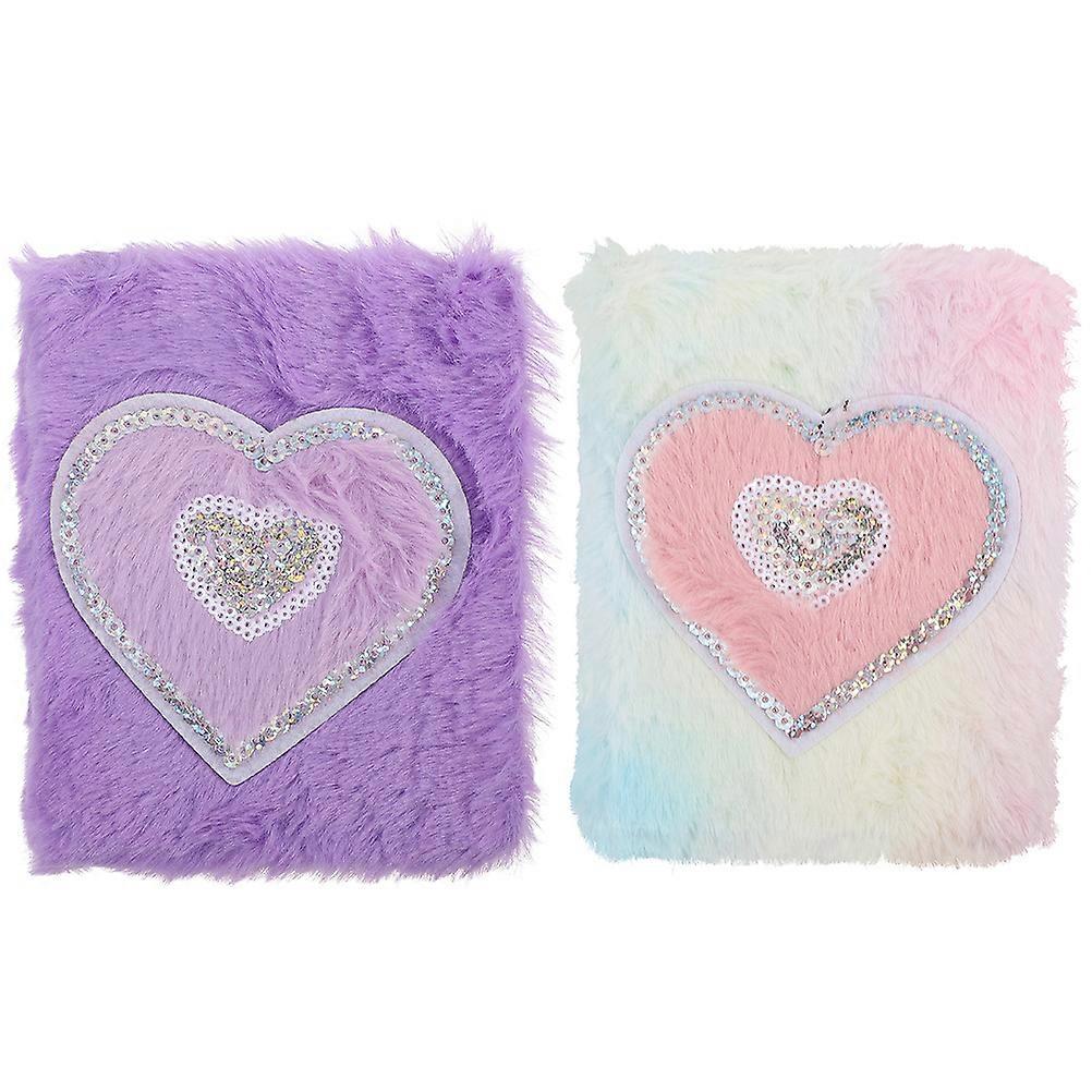 Adorable Plush Notebook 2Pcs Designed For Daily Use Perfect For Writing With Assorted