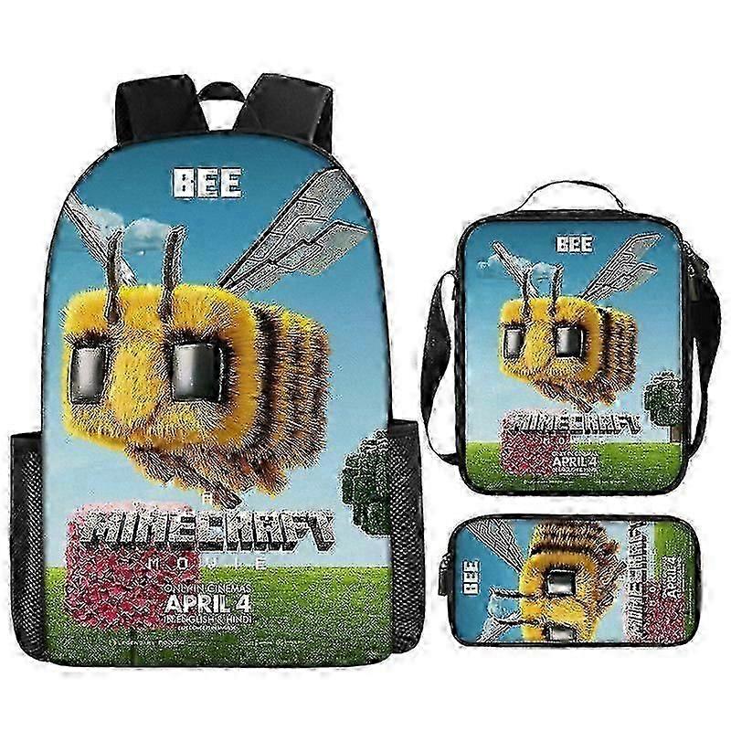 My World Movie Minecraft حقيبة ظهر مطبوعة حقيبة كروس بودي حقيبة قلم 3 قطع مجموعة BZSM جديدة