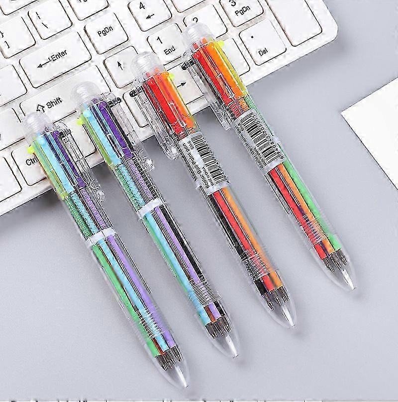 6-in-1 Multicolor Retractable Ballpoint Pens, 0.5mm Fine Point, Assorted Colors (Pack of 24)