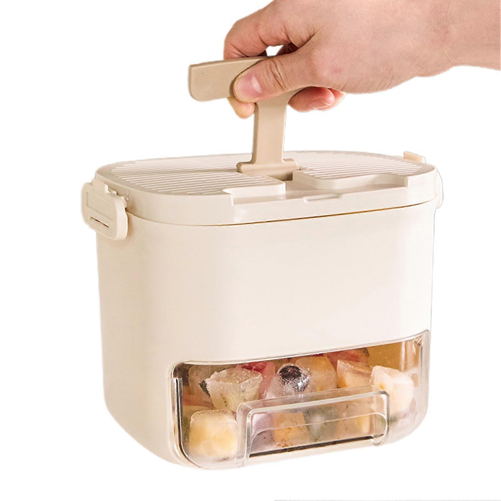 Ice Molds for Freezer, Drawer-Style Ice Container with Hidden Handle, Ice Mold Tray for Beverages Coffee Cocktails