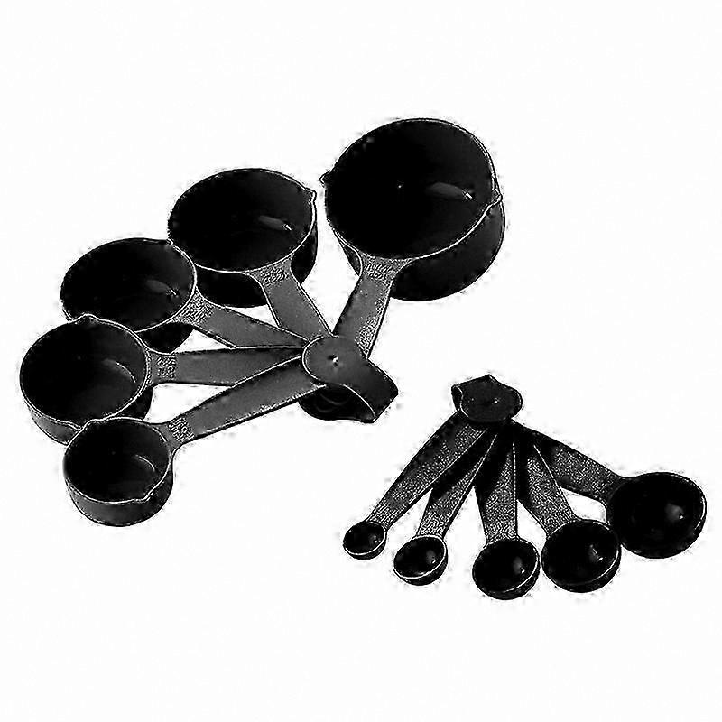10-Piece Stackable Measuring Cups and Spoons Set for Kitchen Use Food-Grade Plastic Utensils
