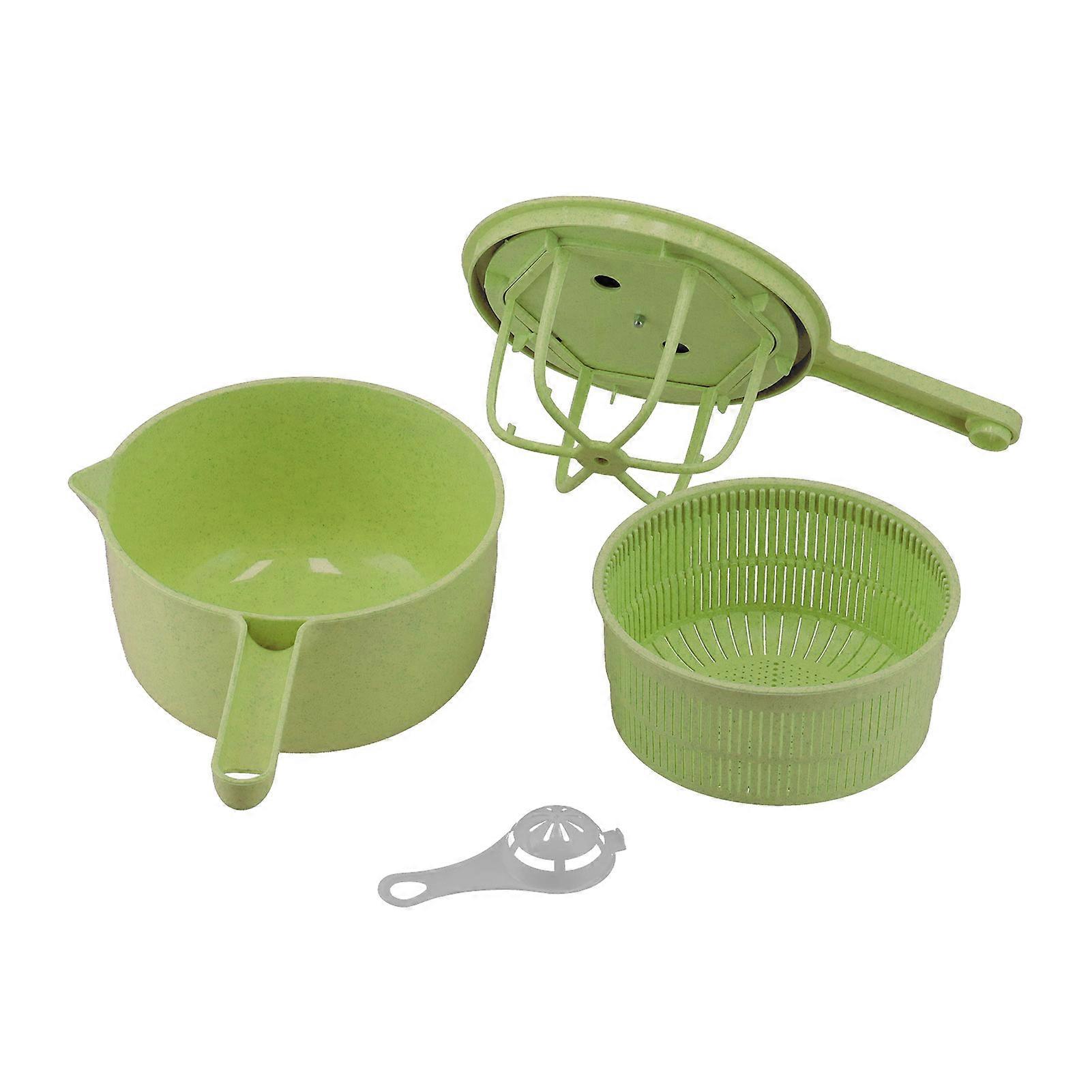 Vegetable Drainer, Household Manual Salad Dehydrator, Vegetable Washing Basket for Kitchen, Green