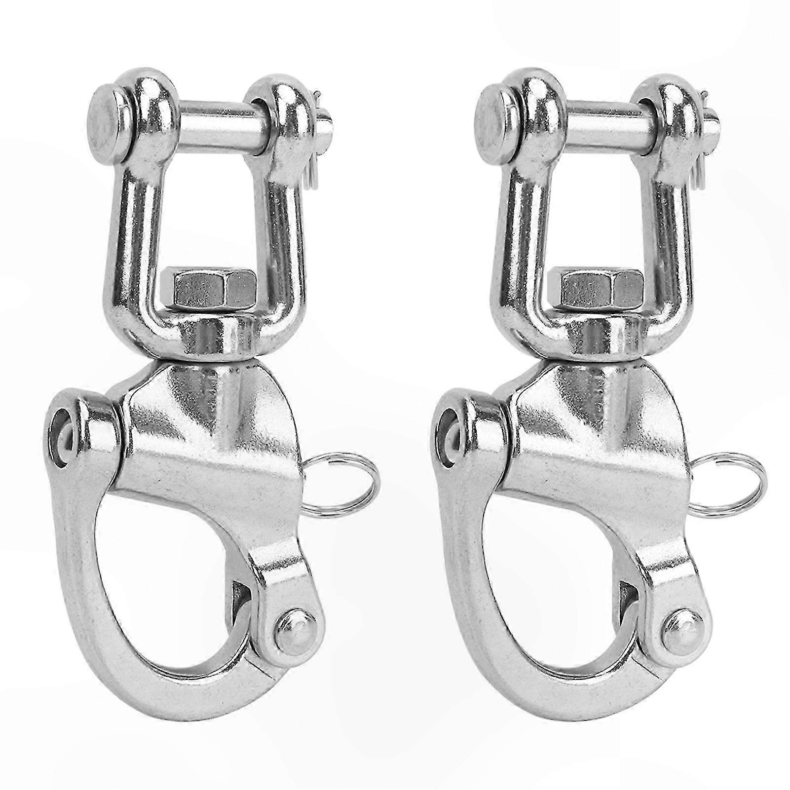 Edelstahl Schnappschäkel 2er Pack, langlebiger Schnellspanner für Marine-Takelage, 128 mm universelle Passform
