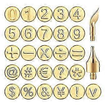 28 Pieces Wood Burning Tip Number Wood Burning Tool Number and Symbol Set for Wood and Other Surfac