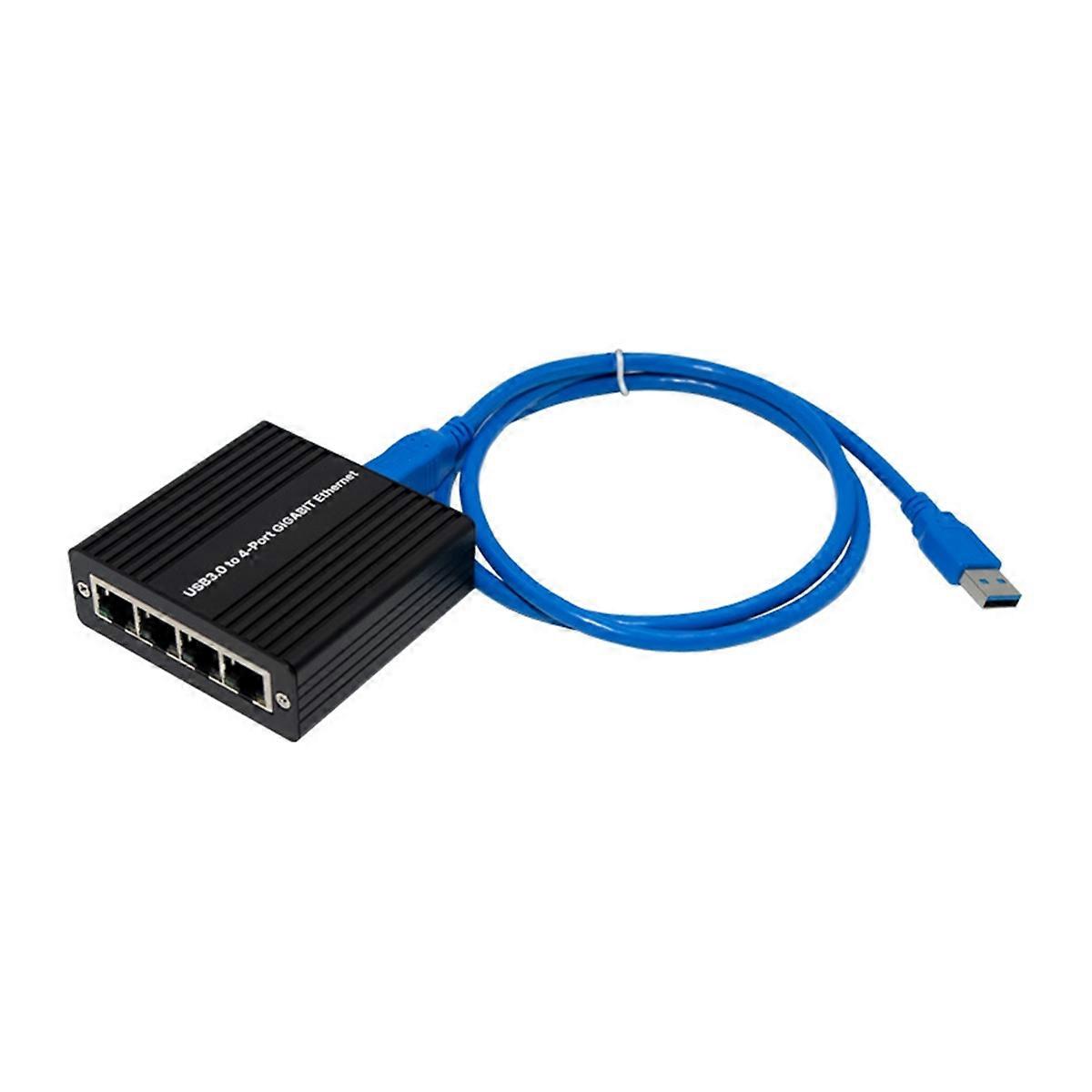 ST7491 RJ45 Gigabit Ethernet Adapter USB3.0 auf 4-Port LAN Gigabit Ethernet USB für Gaming Network Ca