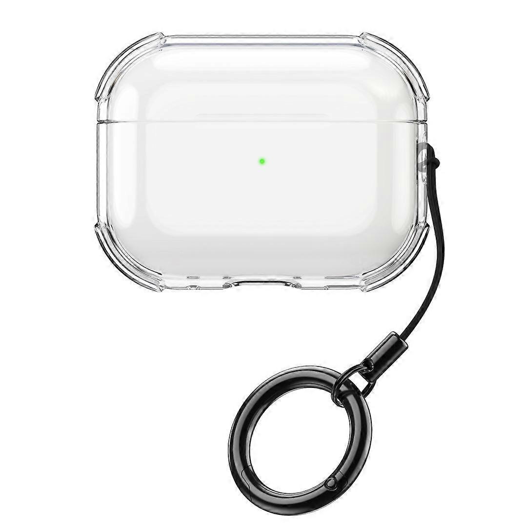 Simple Transparent Soft Shell TPU Earphone Protective Cover with Ring Rope