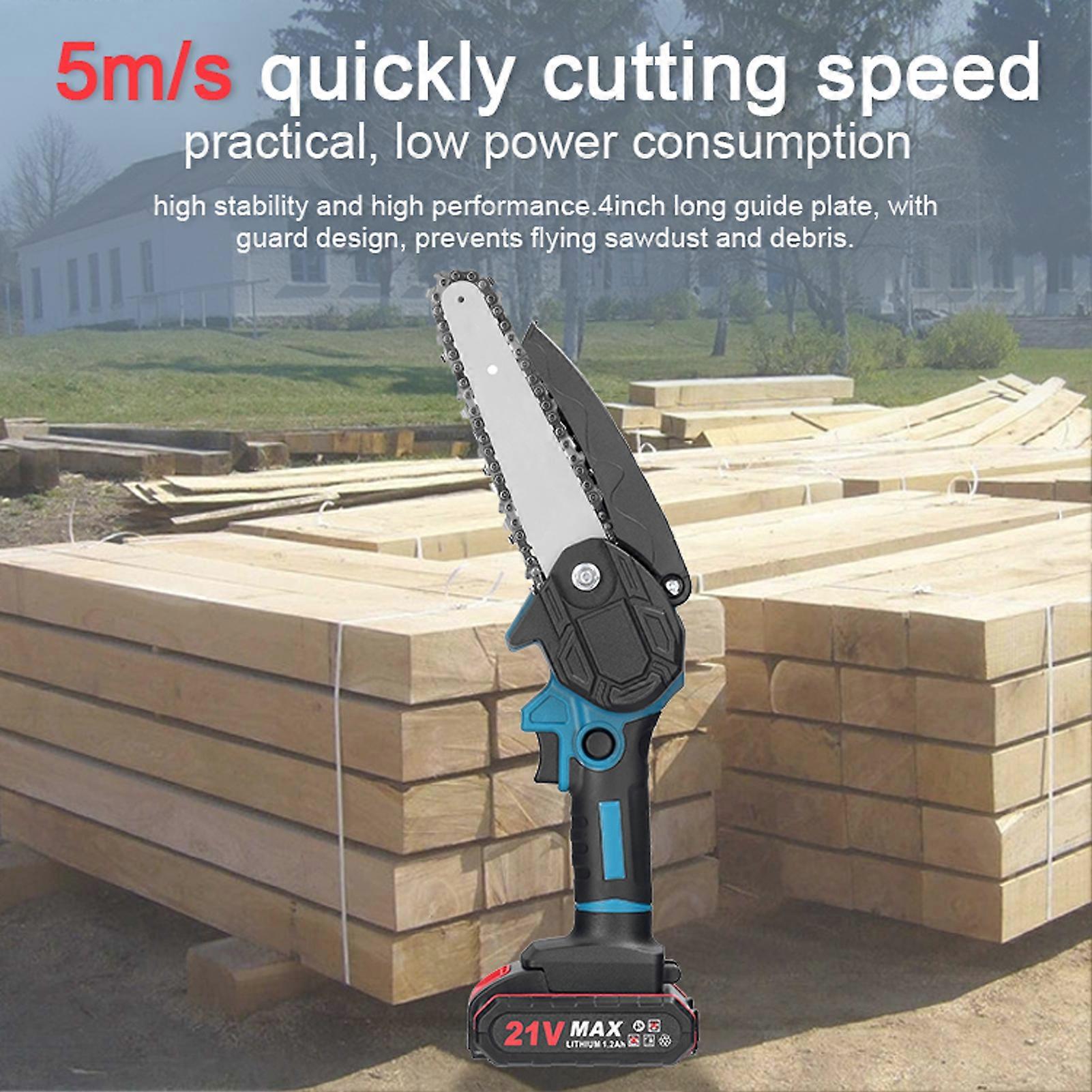 21V 6inch Portable Electric Pruning Saws Small Wood Splitting Chainsaw Brush Motor One-handed Woodworking Tool for Garden Orchard