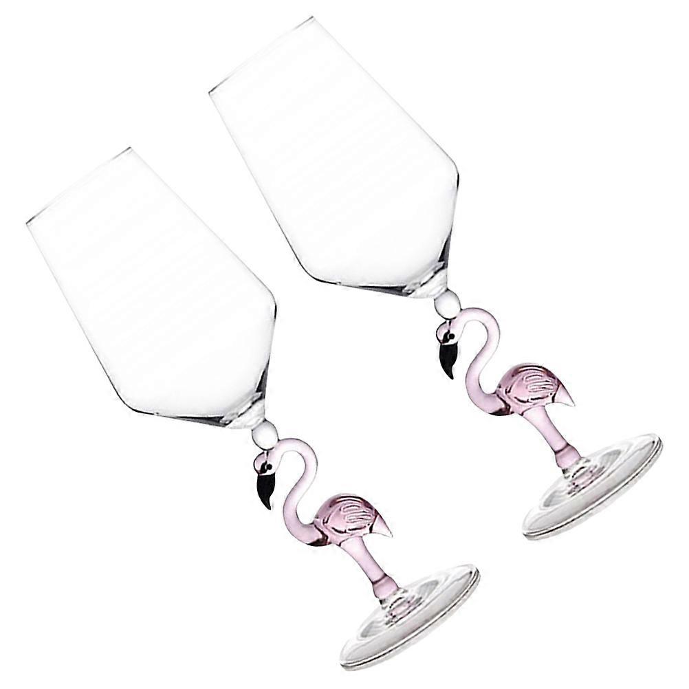 Stilvoller Flamingo-Weinbecher für den Haushalt, Glasbecher, 2er-Pack
