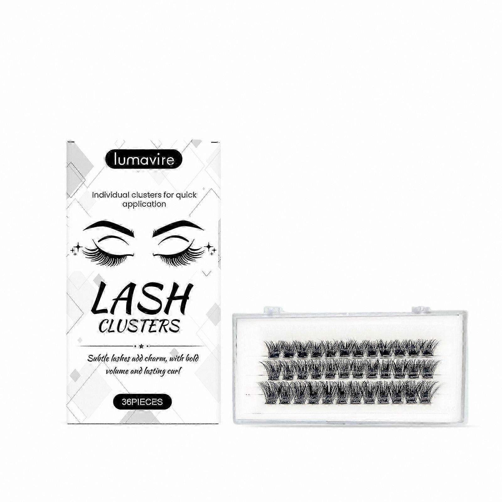 36PCS Natural Wispy False Lashes, Reusable Fluffy Eyelash Extensions for DIY Makeup Looks