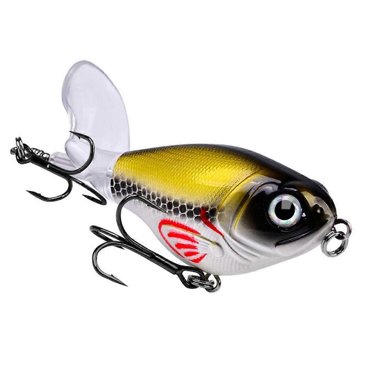 Fishing Lure Topwater Whopper Popper Floating Wobbler Artificial Hard Bait with Propeller Fishing Pi