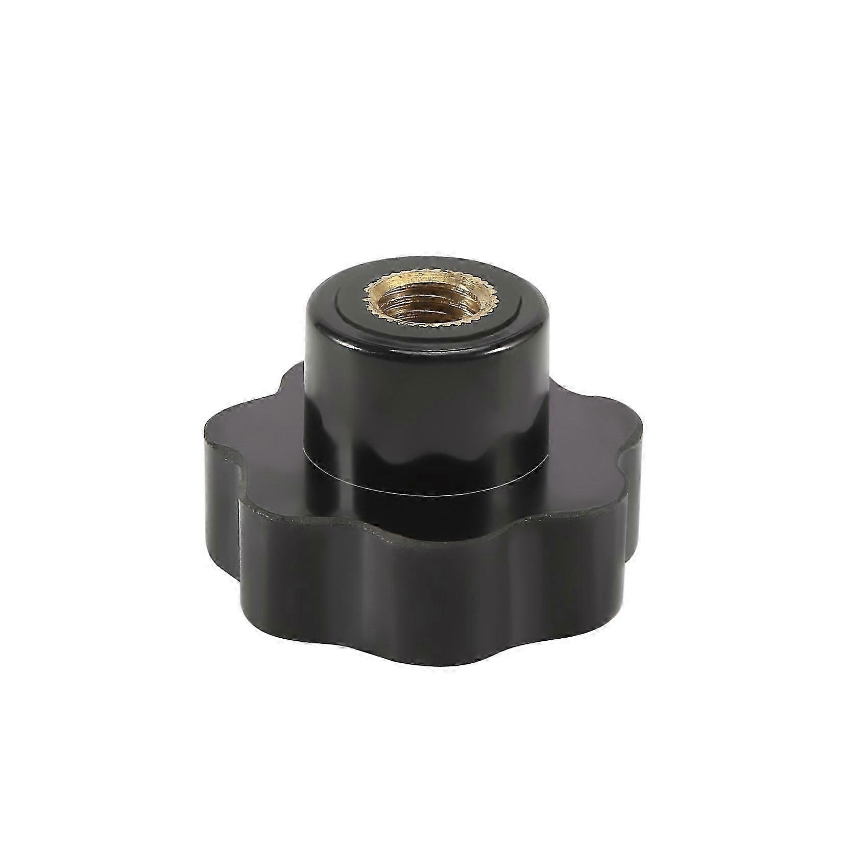 Threaded clamping knob for M10 - black plastic star head 10mm