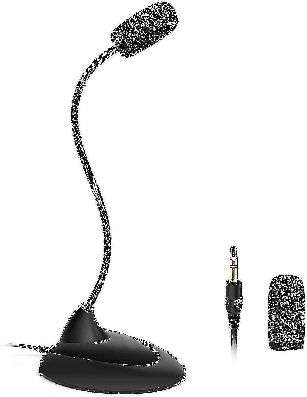3.5mm computer microphone, plug and play, 360-degree bendable gooseneck design