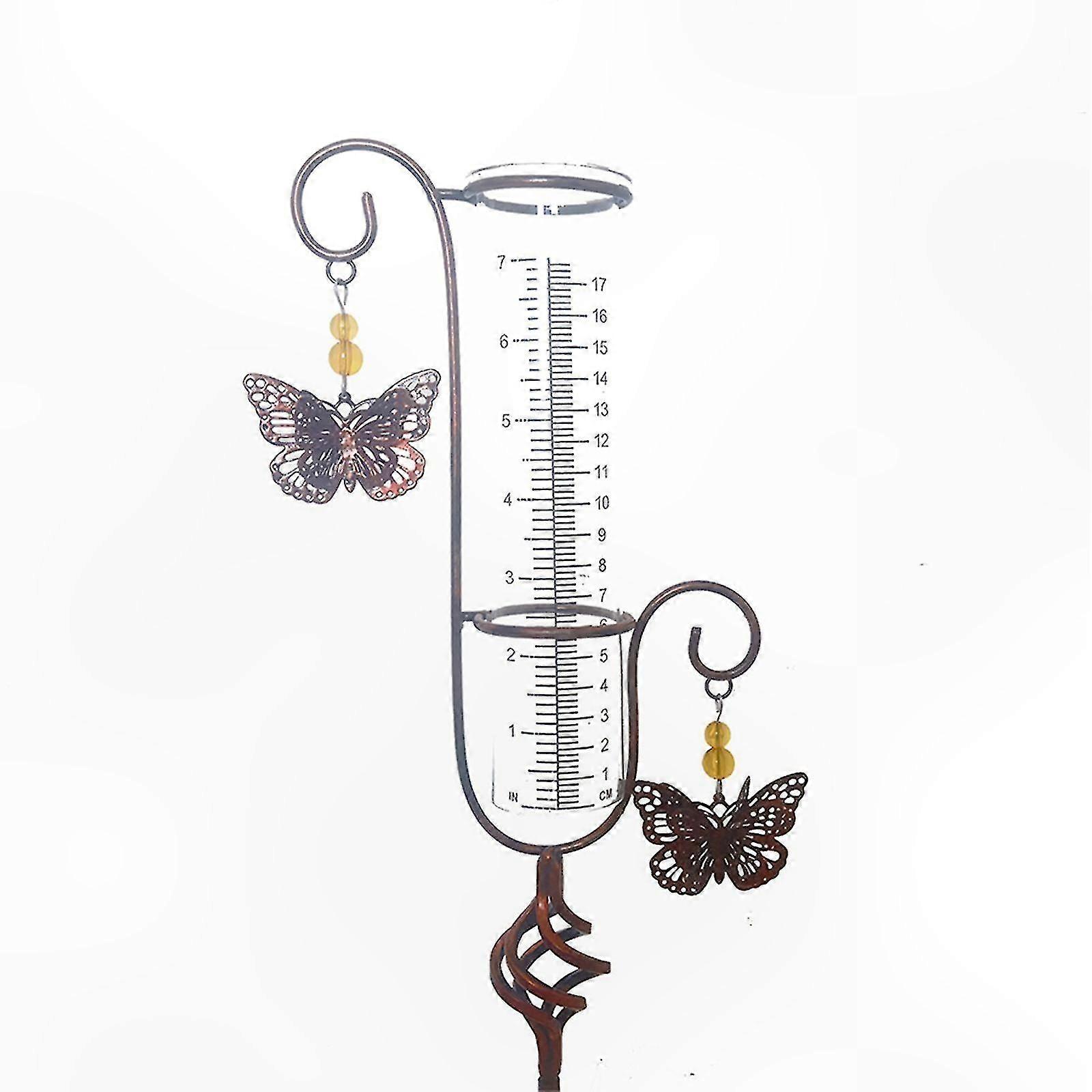 Weatherproof Garden Rain Meter with Easy-read Scale and Durable Rust-resistant Build for Lawn and Flower Beds