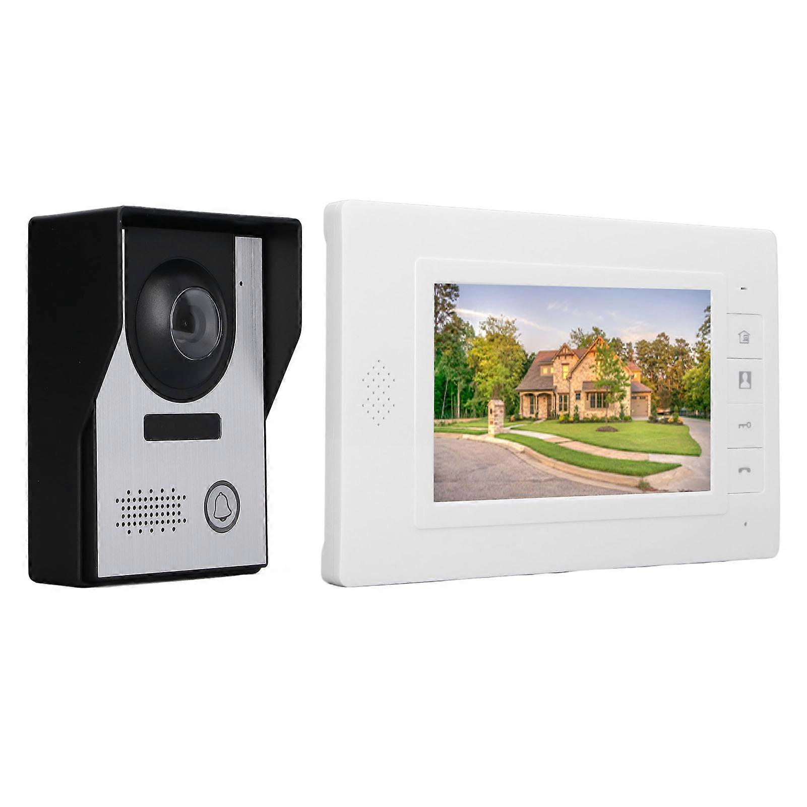 7in Video Doorbell Kit with Adjustable Volume Brightness, EU Plug