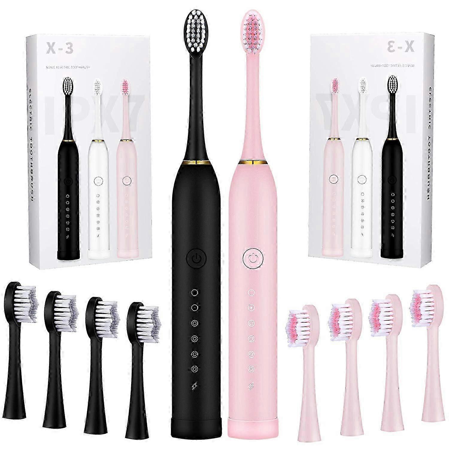 2 Pcs 6 Modes Electric Toothbrushes