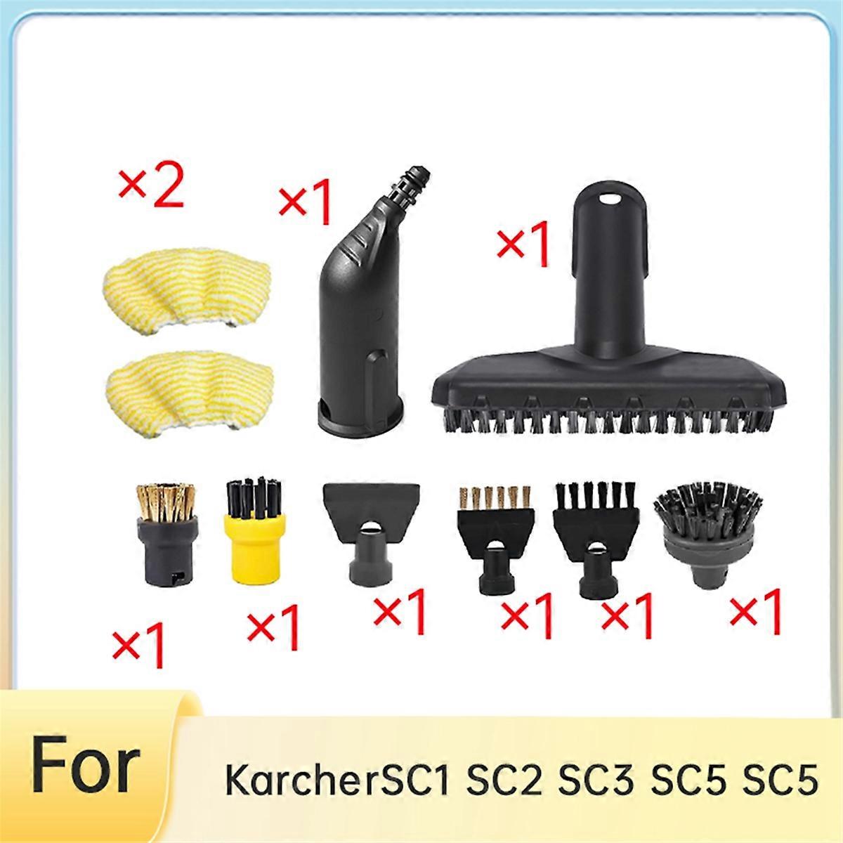 For SC1 SC2 SC3 SC5 SC5 Steam Cleaner Nozzle Replacement Parts Includes Nozzles Brushes and Cloths