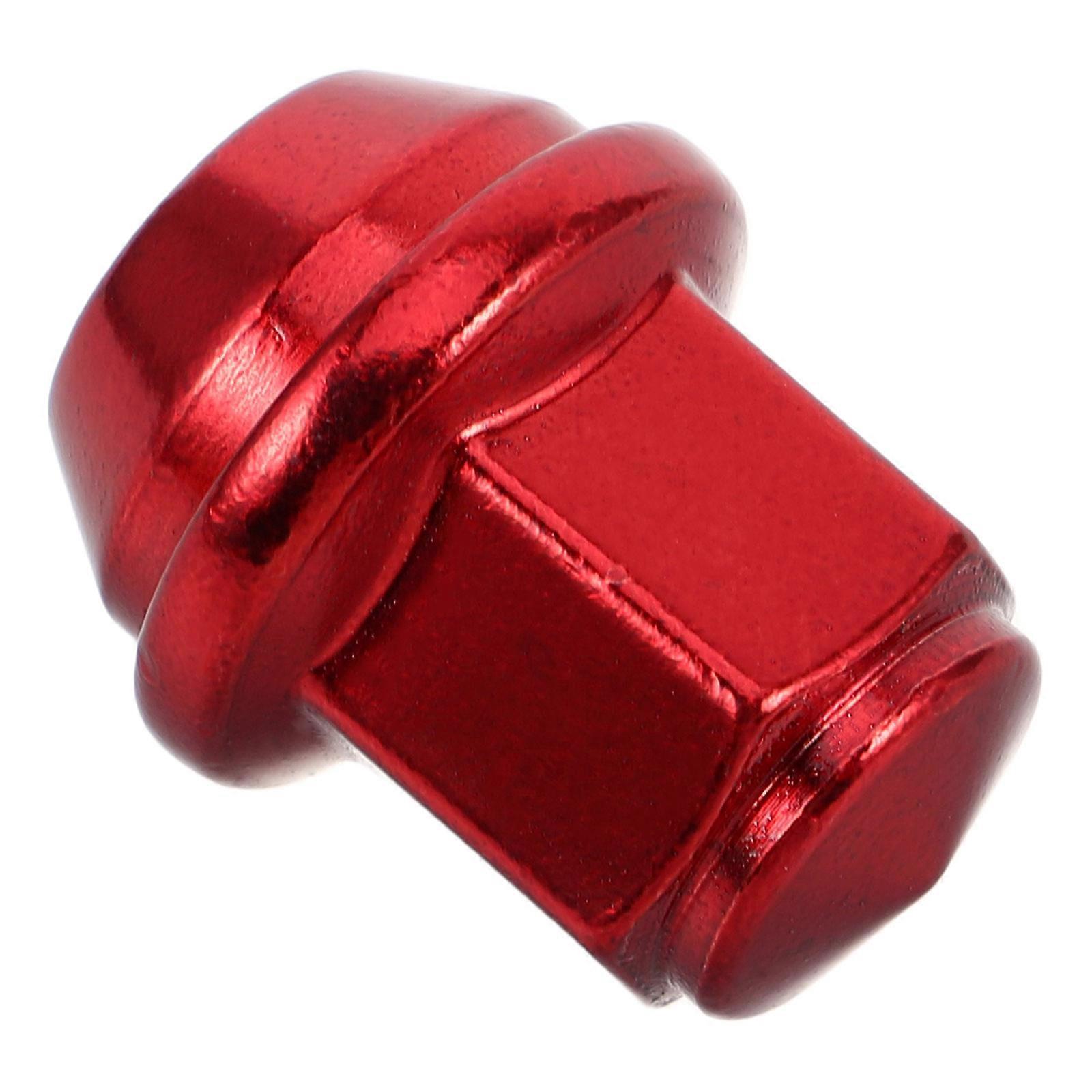 Wheel Lug Nuts Cover Solid Lug Nuts Cap for Car Red Heavy Duty Metal Alloy