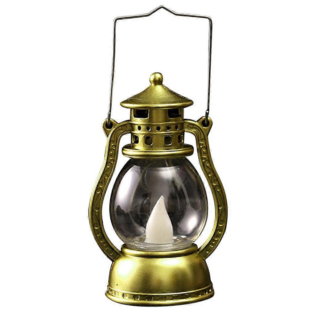 Halloween Stimulation Kerosene Lantern Prop Portable Light Hand Lamp Lamp Decoration - Golden