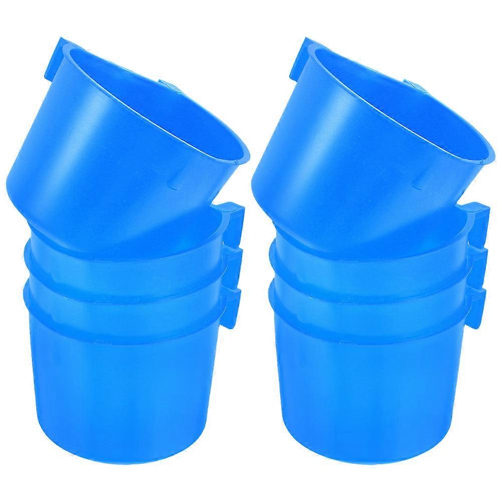 Feeding Bowl For Birds Rabbits And Small Animals 16 Pcs Easy Installation Square Blue Plastic Design