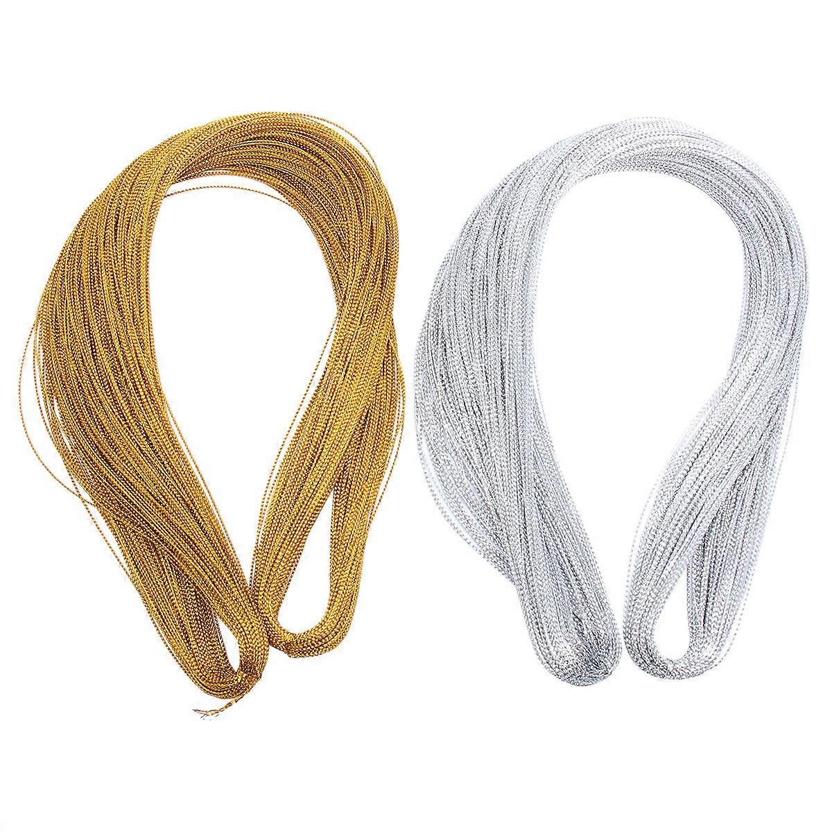 Ornament Hangers String Metallic Cord for Crafts Craft Enthusiasts Festive Decorations Gold 10000 x 0.1cm 2 Bundles