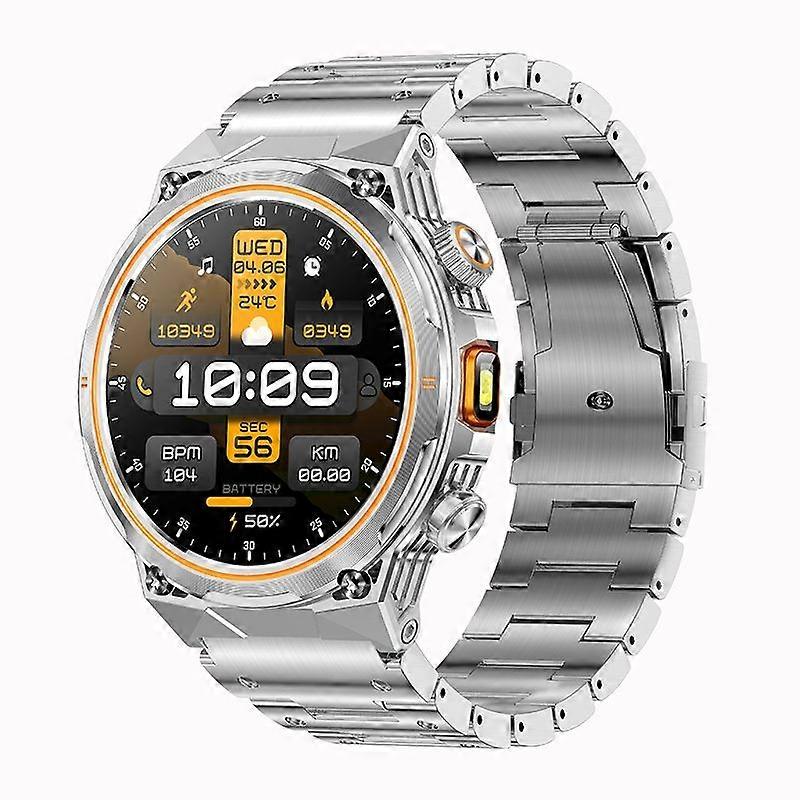 AK81 Smartwatch with Flashlight for Outdoor Sports(Silver)