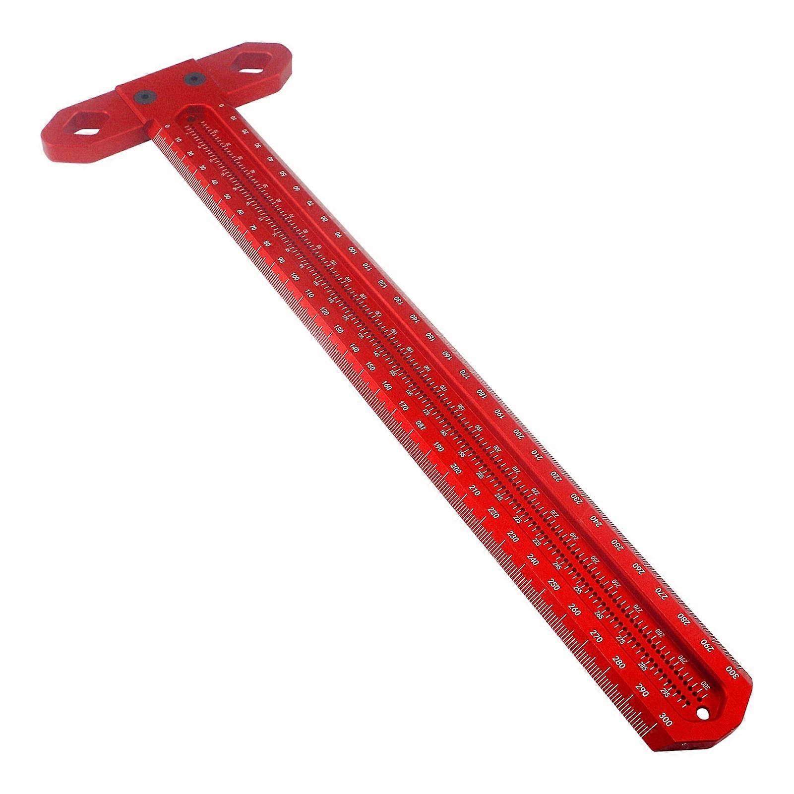Multifunctional Scale Ruler Aluminum Alloy TRuler For Woodworking Precision Marking Gauge Scribe Mark Scraper Calipers 300MM