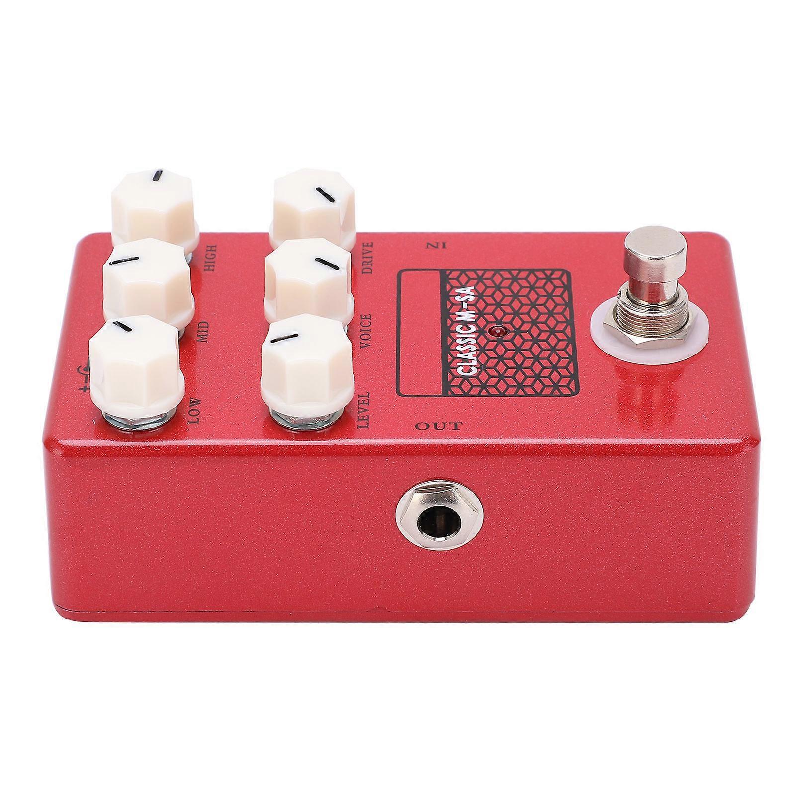 Analog Effects Metal Speaker Simulation Pedal for Electric Guitar, Red, DC 9V 100mA
