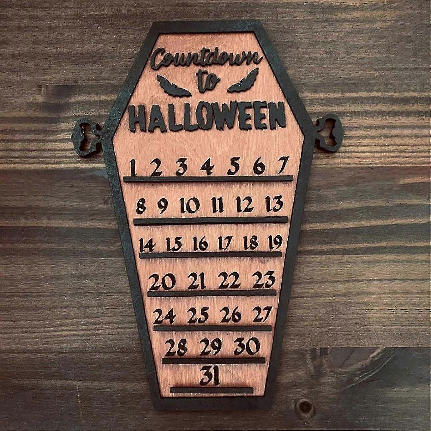 Halloween Countdown Calendar, Halloween 3D Wooden Countdown, Halloween Advent Calendar, Halloween Home Decor (A)