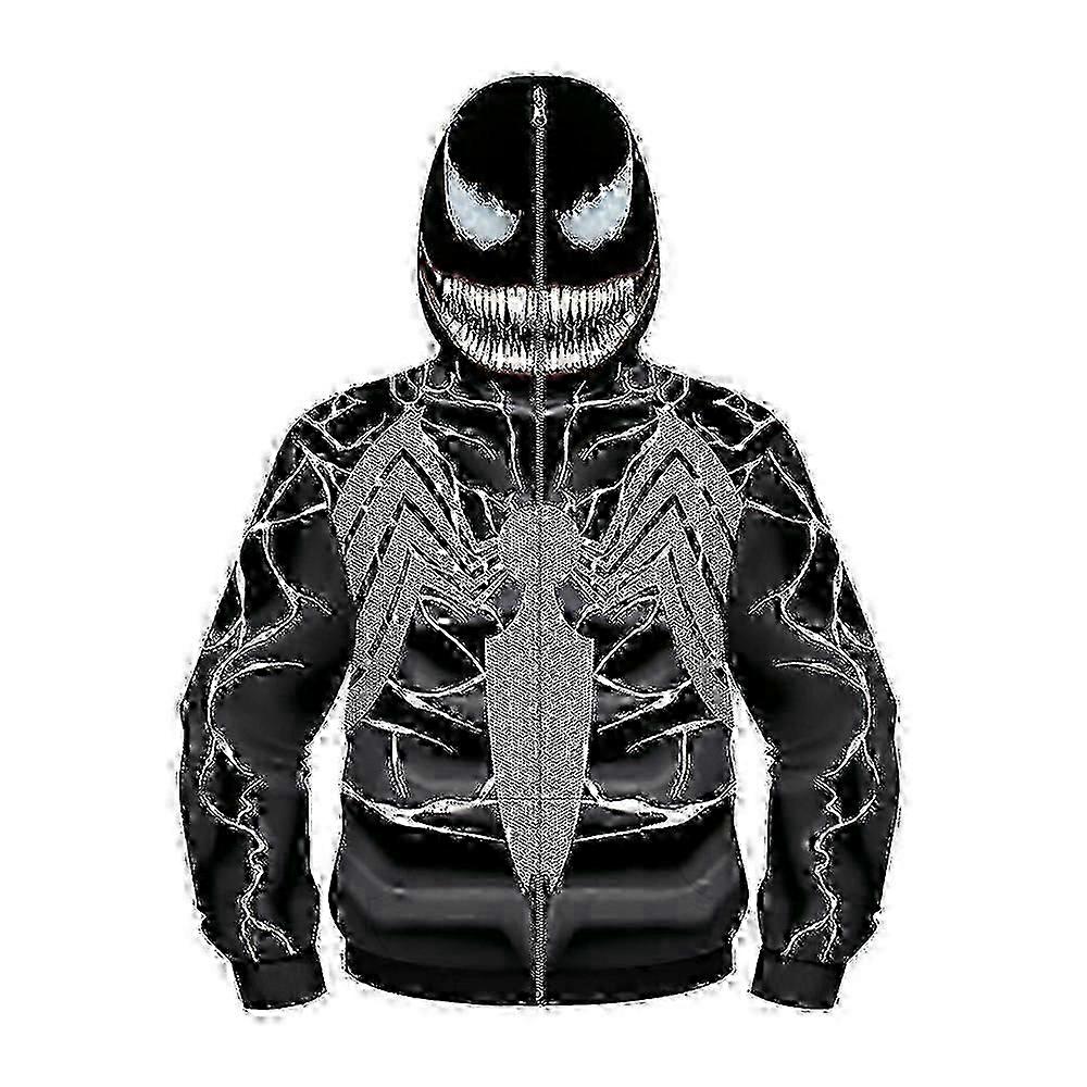 Venom Print Jacka Barn Pojkar Hel Dragkedja Rolig Huvtröja Maskkappa Ytterkläder - NMAOV