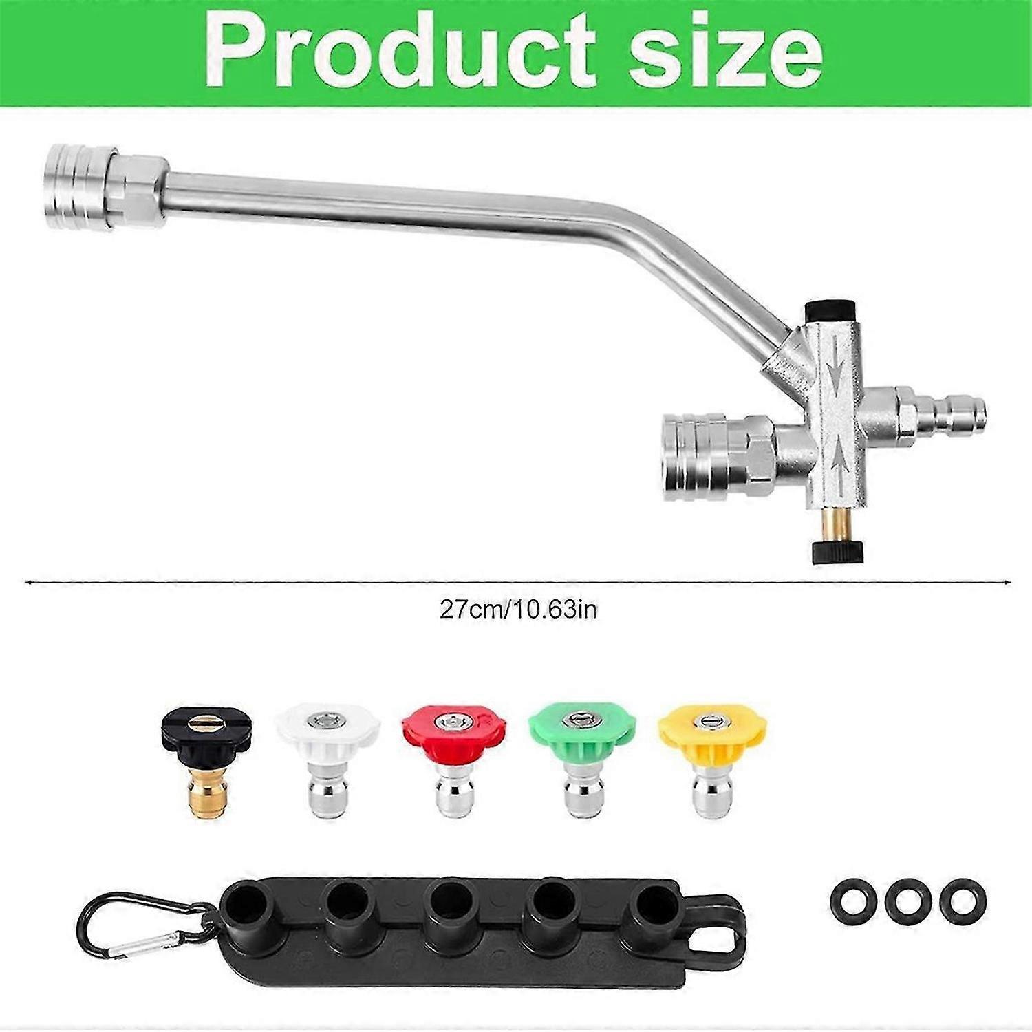 Foam Cannon Dual Connector Accessory, with 5 Pressure Washer Nozzles