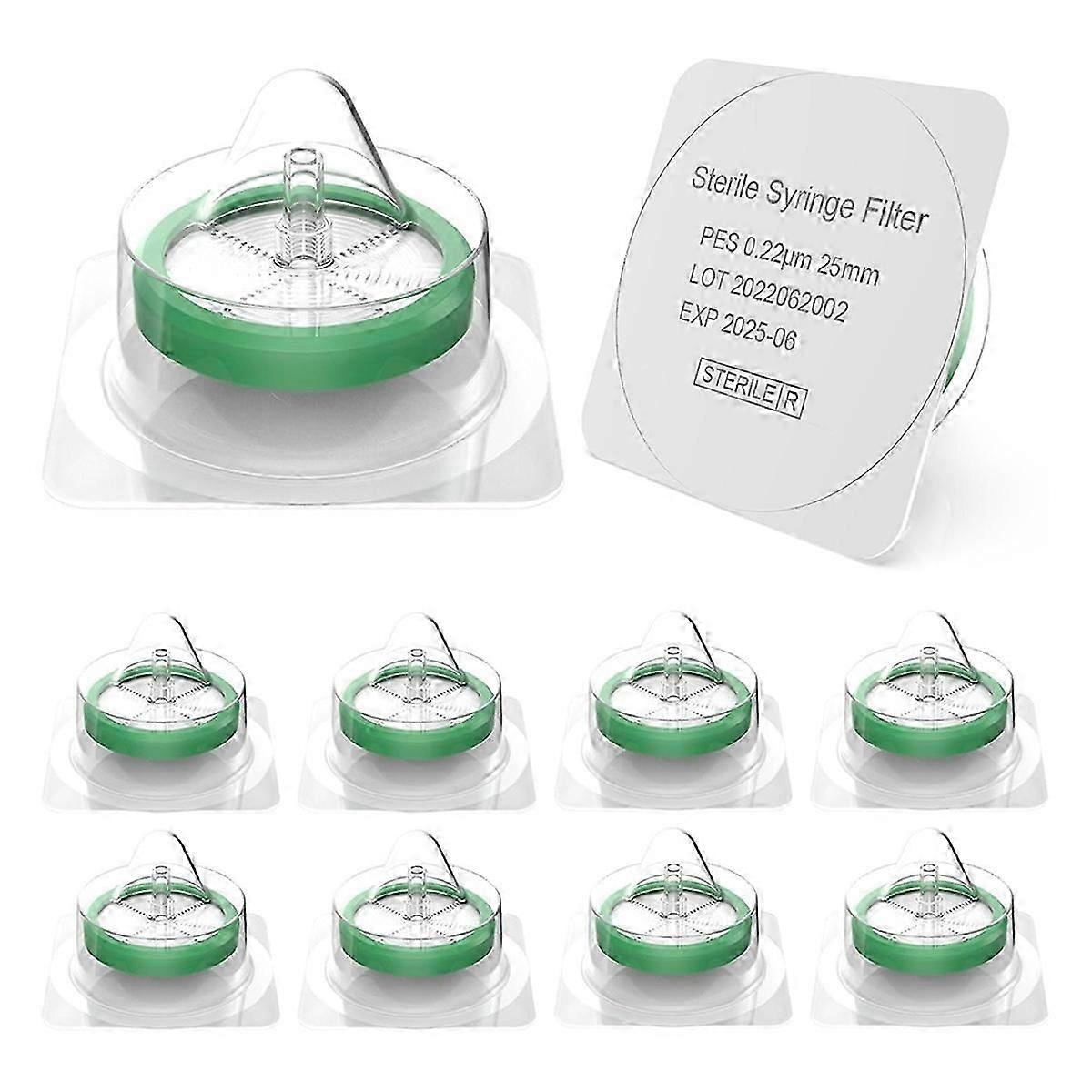 Filters 50 Pack, Sterile PES Filters 0.22 m Pore Size, 25 mm Membrane Diameter, Lab Filters
