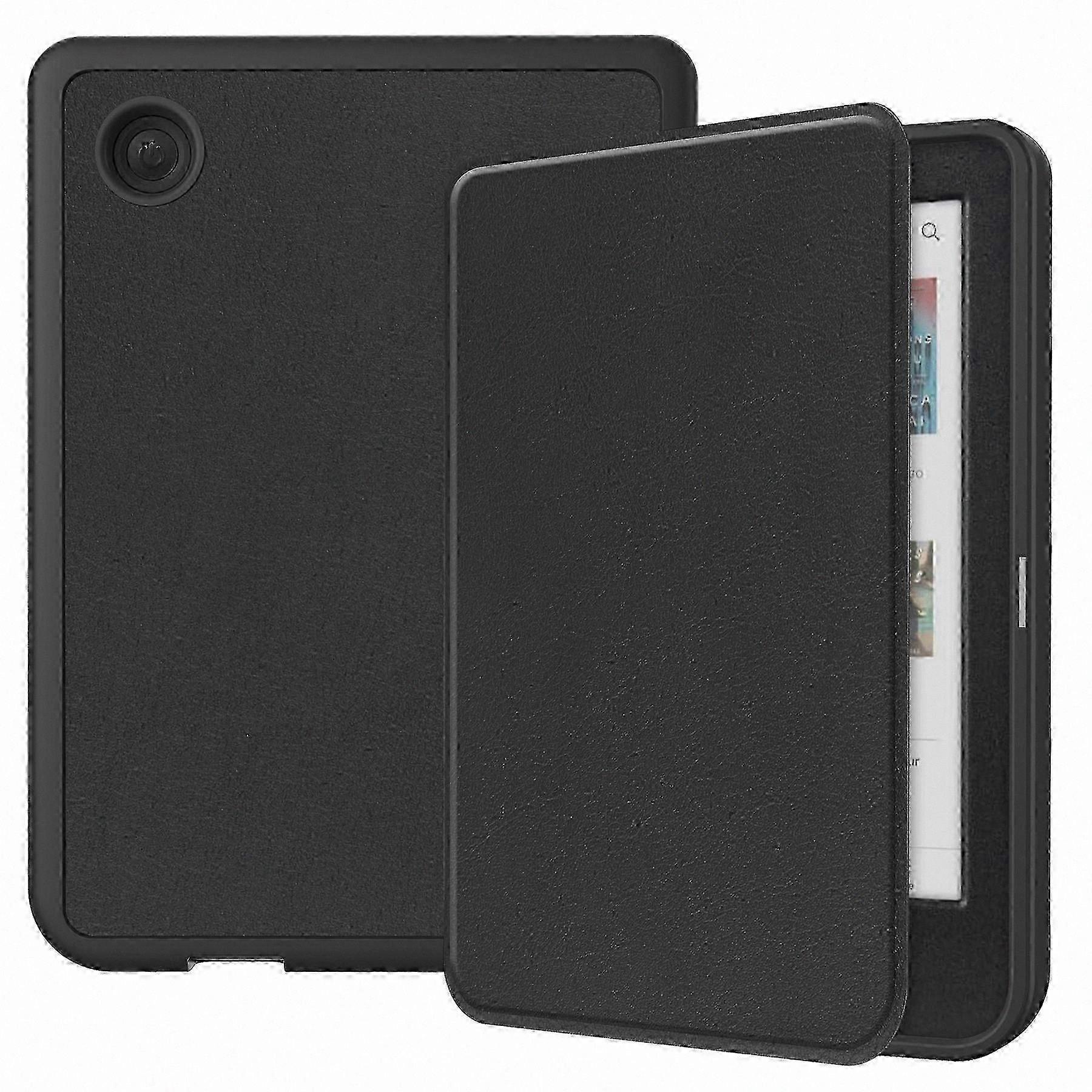 Protective Ereader Case with Smart Wake Sleep Function - PU Leather Cover for Kobo Clara Colour & BW, Black