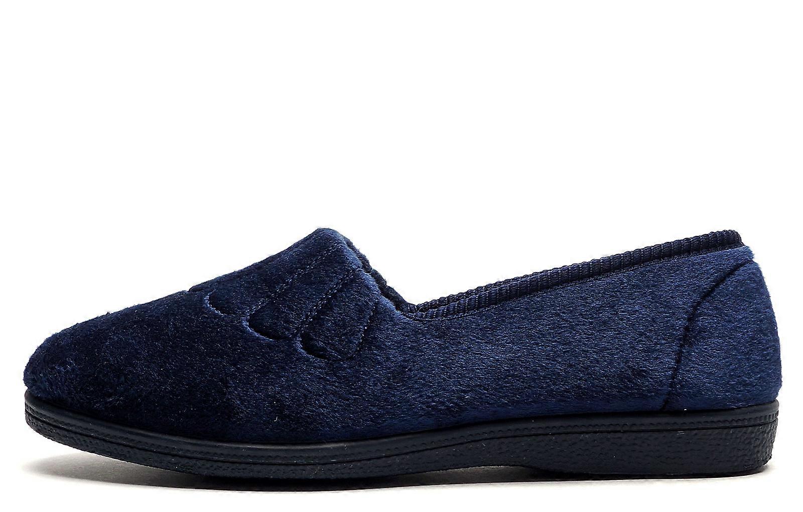 Sleepers Zara Slippers Wide Fit Navy Blue